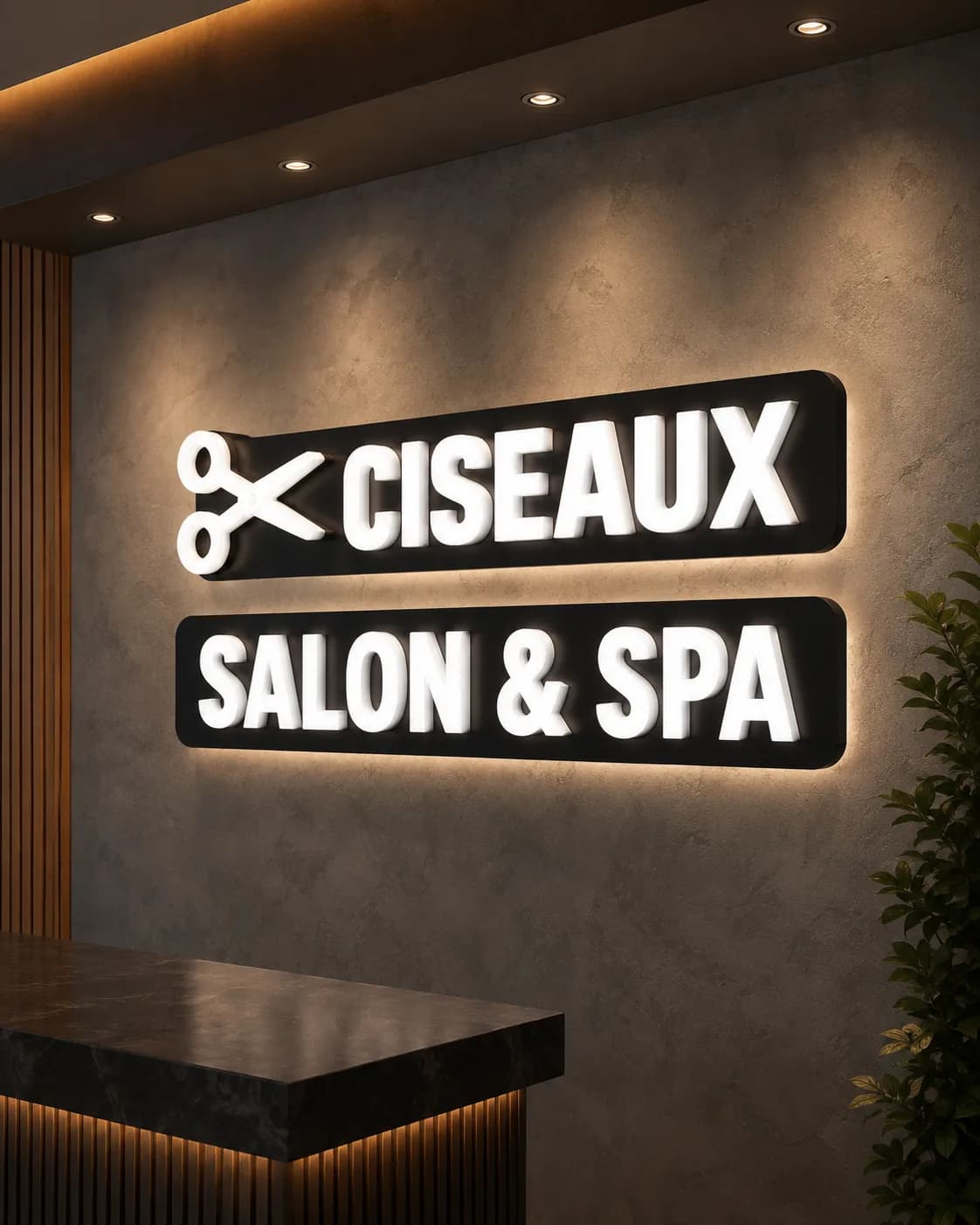 Layered 3D acrylic UV-print neon studio sign